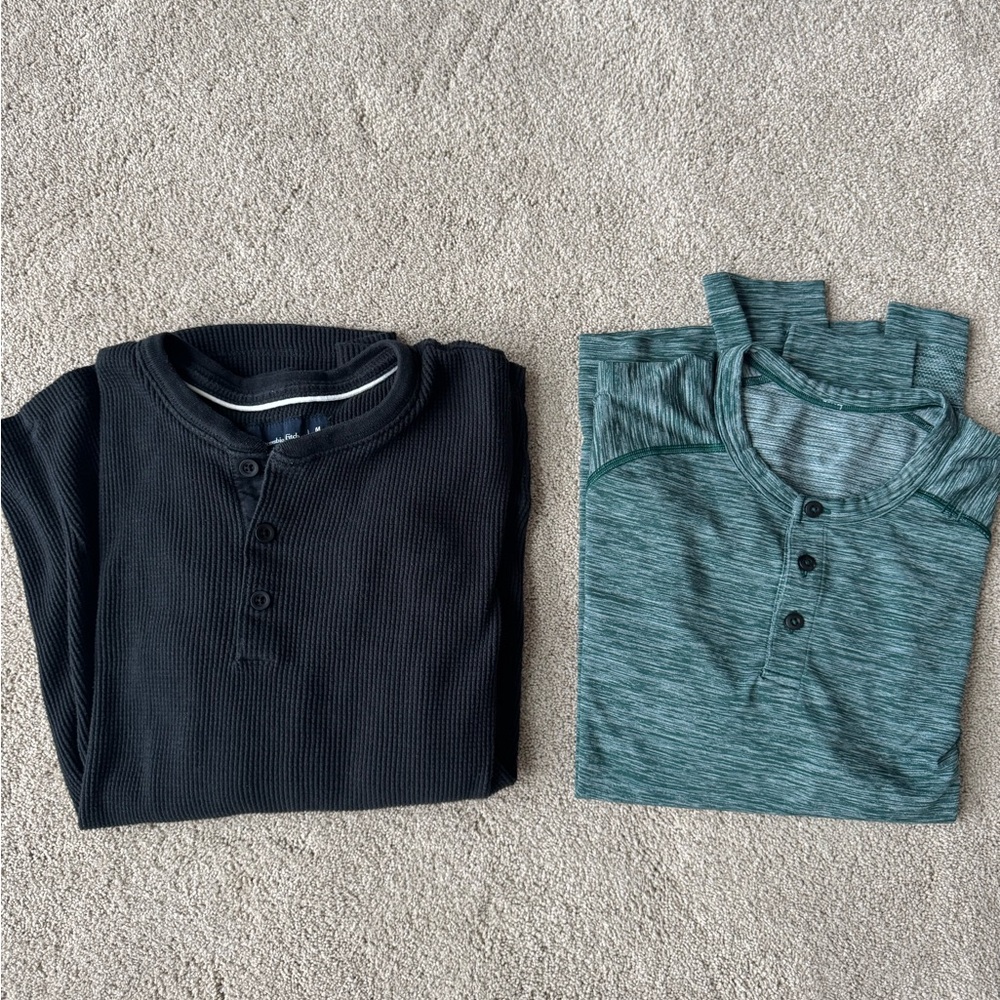 lululemon athletica, Abercrombie Black and Green Casual Button Down Shirts